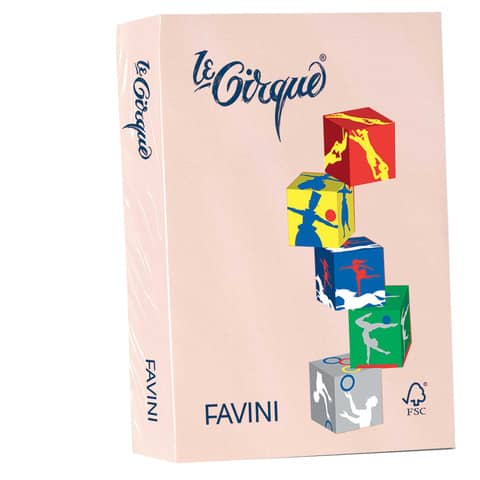 Carta colorata FAVINI LE CIRQUE per tutte le tecnologie di stampa 80 g/m² A4 salmone 103  500 fogli - A715504